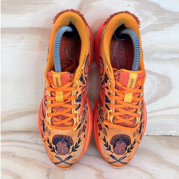 Brooks Ghost 14 Turkey Trot Thanksgiving Running Orange Women's 9(B)-1203561B832 - Picture 7 of 9